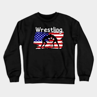 Wrestling USA Flag Crewneck Sweatshirt